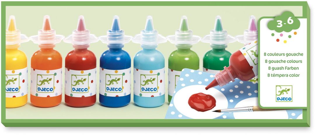 Colores para peques 8 Botes de témpera