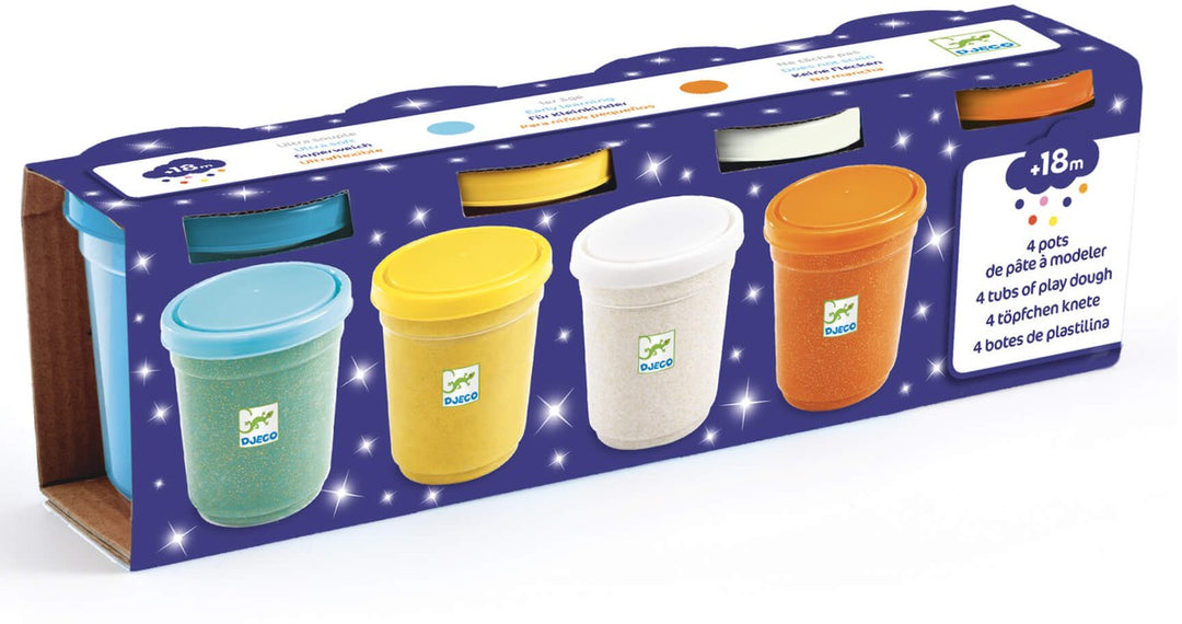 Pasta moldear 4 botes de pasta con purpurina
