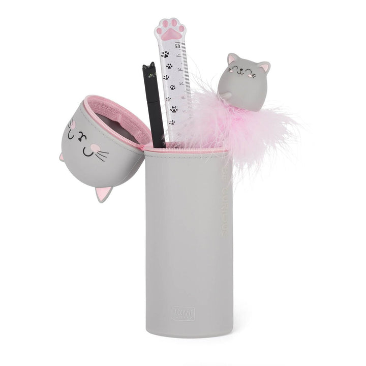 Estuche de Silicona 2 en 1 - Kawaii - Estuche 2 en 1 de Silicona Kitty «Be Curious»