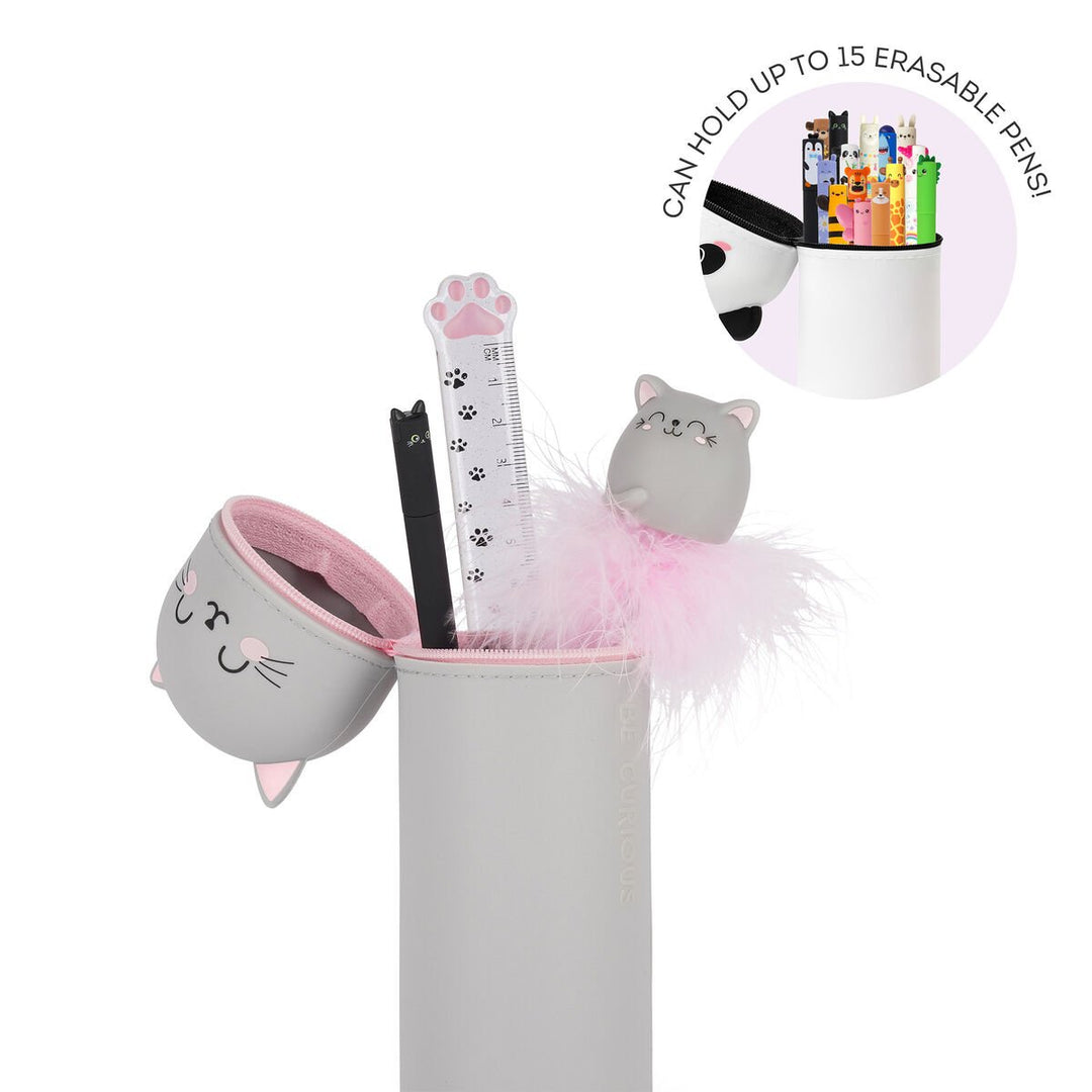 Estuche de Silicona 2 en 1 - Kawaii - Estuche 2 en 1 de Silicona Kitty «Be Curious»
