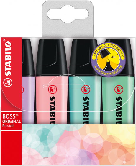 4 marcadores Stabilo Boss Pastel