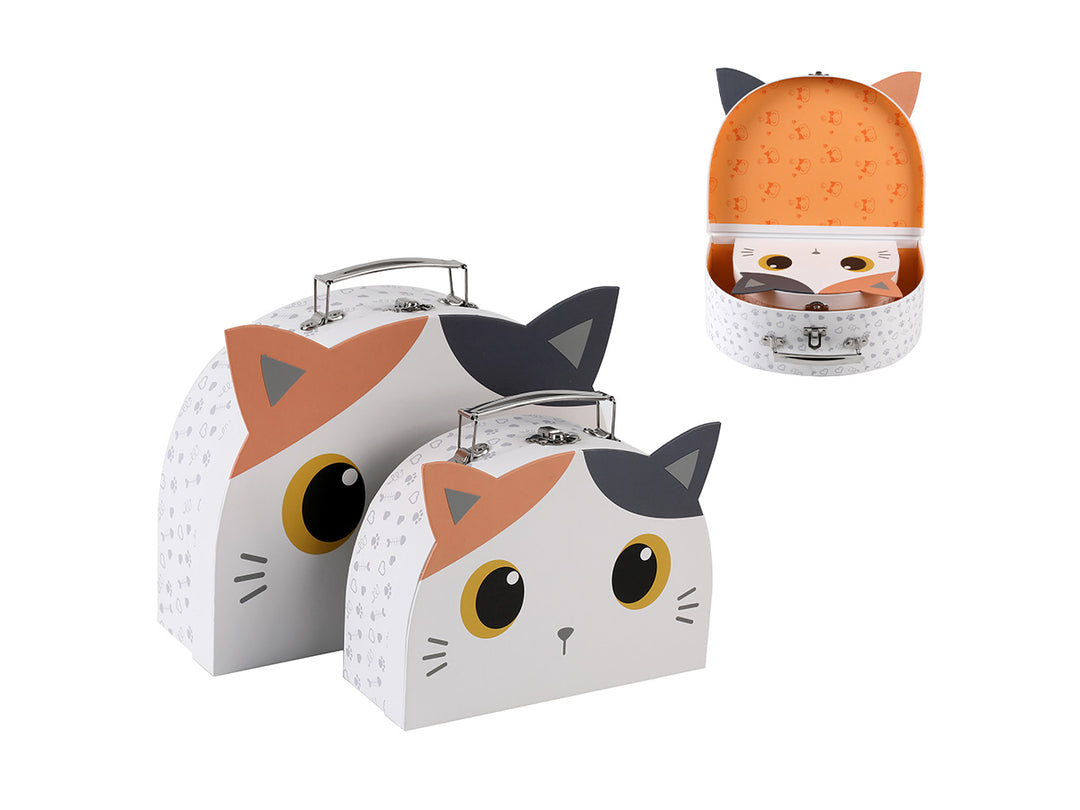 Caja de regalo con asa grandes - Orange Cat
