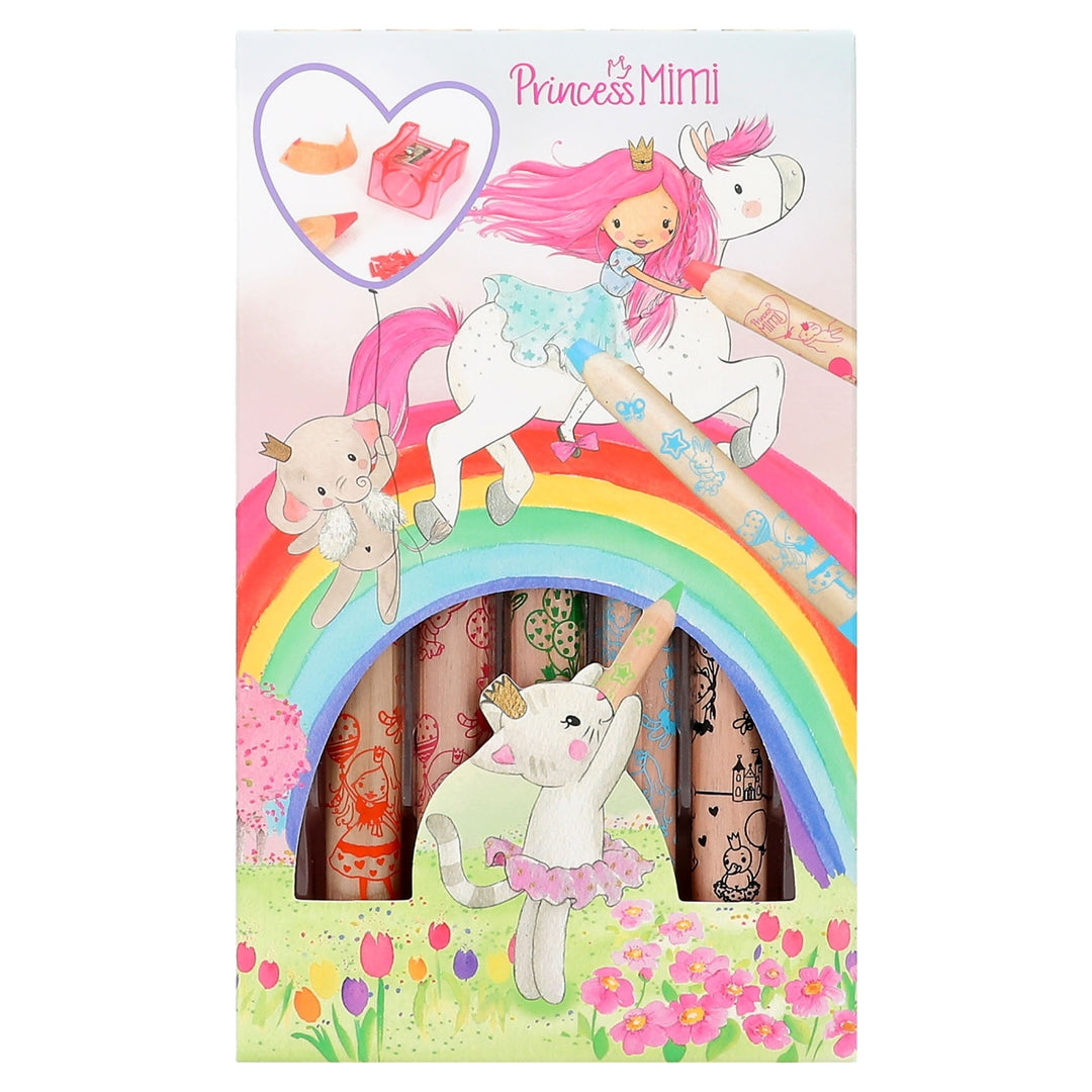 Princess Mimi lápices de colores con sacapuntas