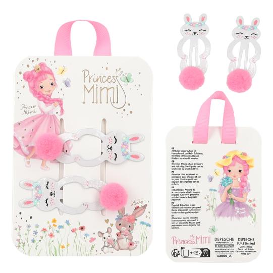 Princess Mimi pinzas para el pelo con pompón