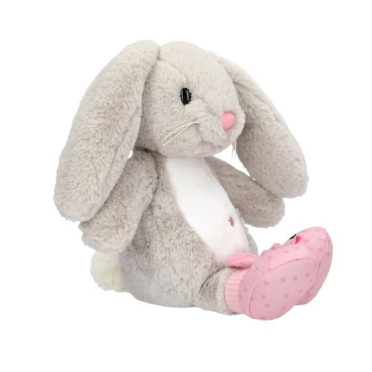 Peluche conejito Nelly gris con patucos