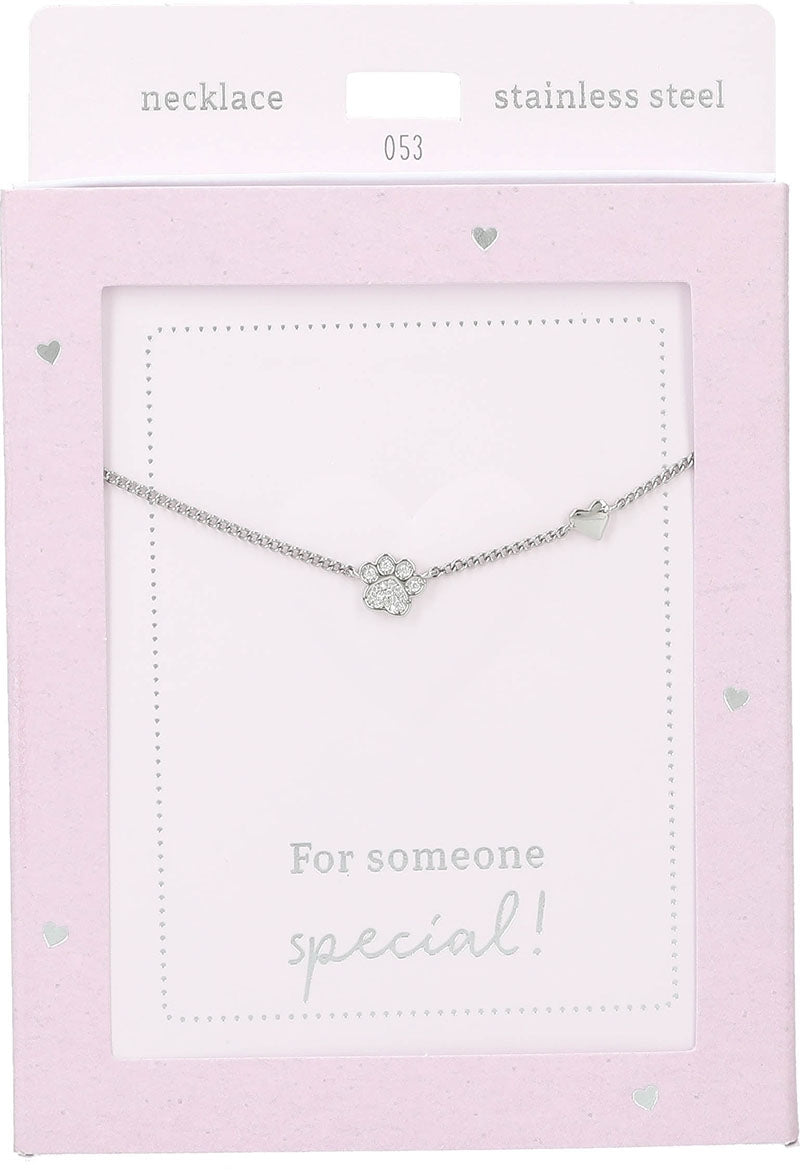 Collar Heart of Gold - Paw silver