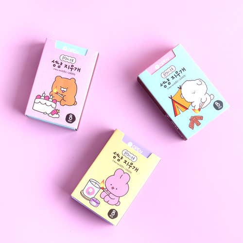 Papelería de diseño único, goma de borrar con forma de fósforos, 8 piezas, 1 caja