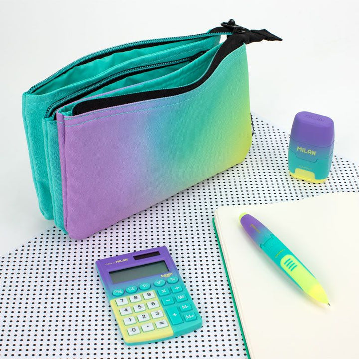Estuche 5 compartimentos Sunset, turquesa