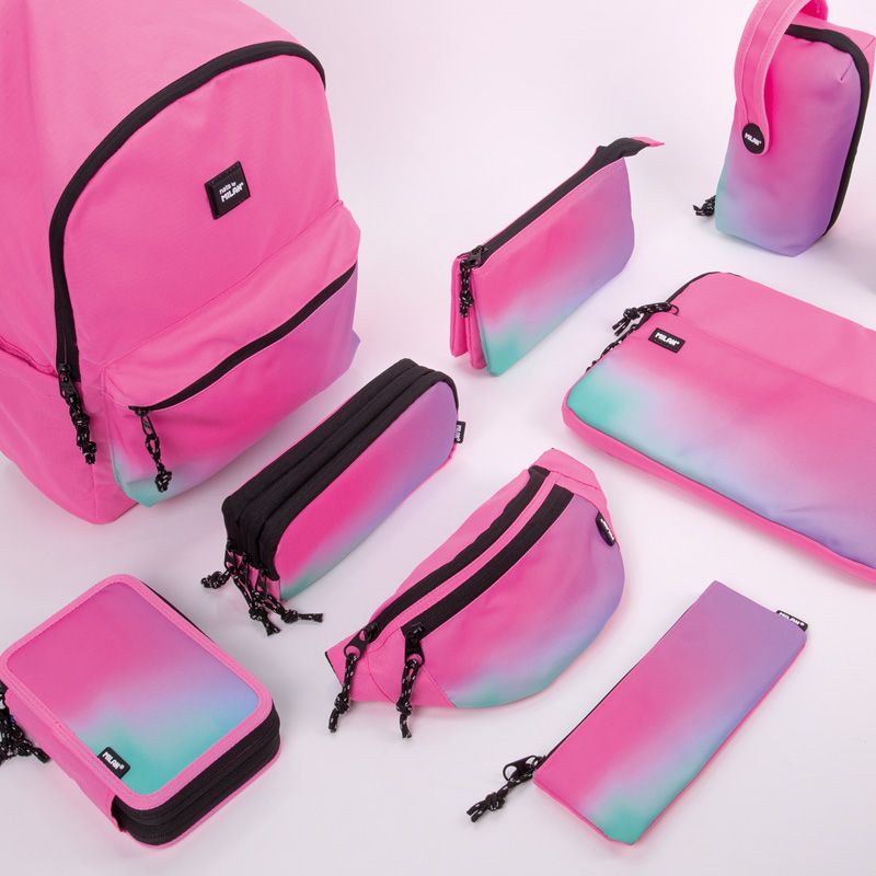 Estuche 5 compartimentos Sunset, rosa