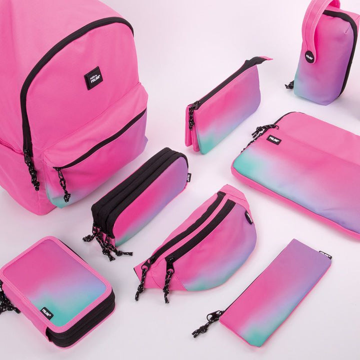 Estuche 5 compartimentos Sunset, rosa