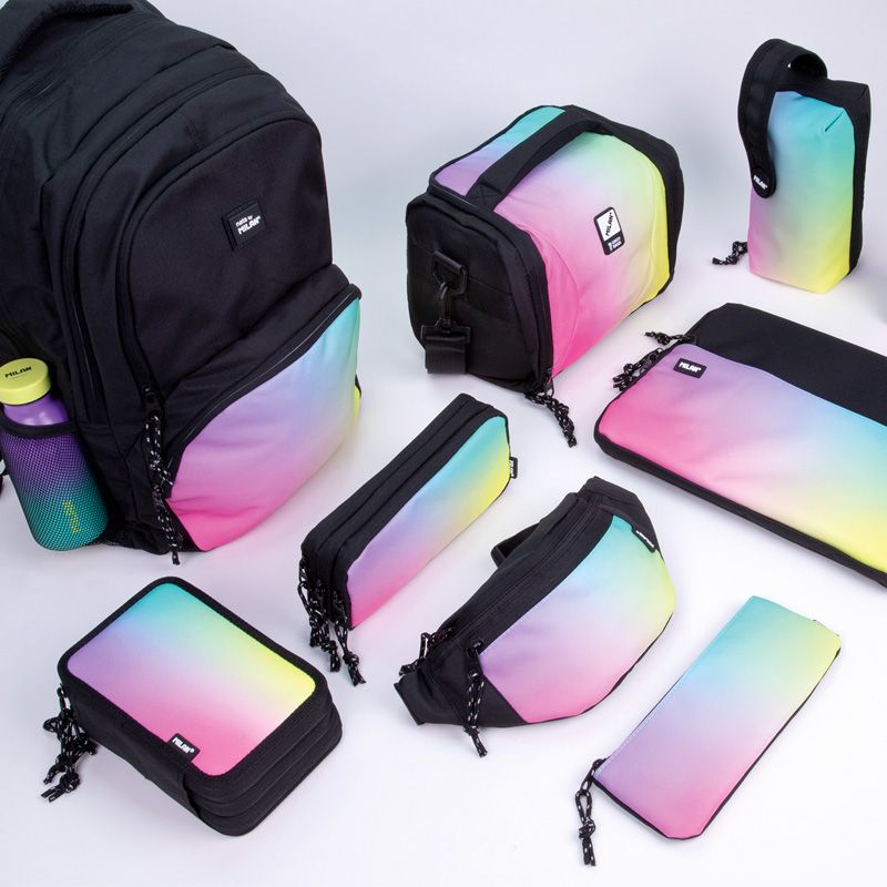Estuche 5 compartimentos Sunset, negro