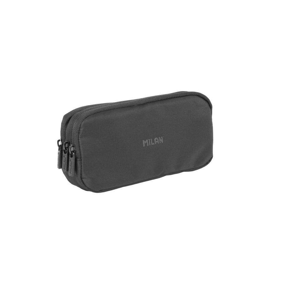 Estuche portatodo 3 cremalleras serie Shadow, negro