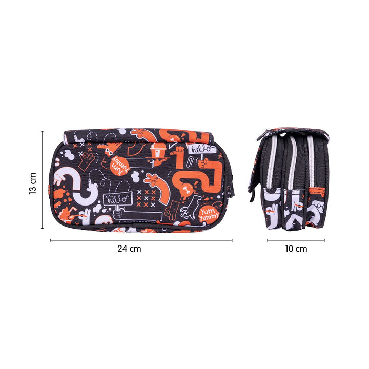 Estuche portatodo 4 cremalleras con solapa serie especial Fingers
