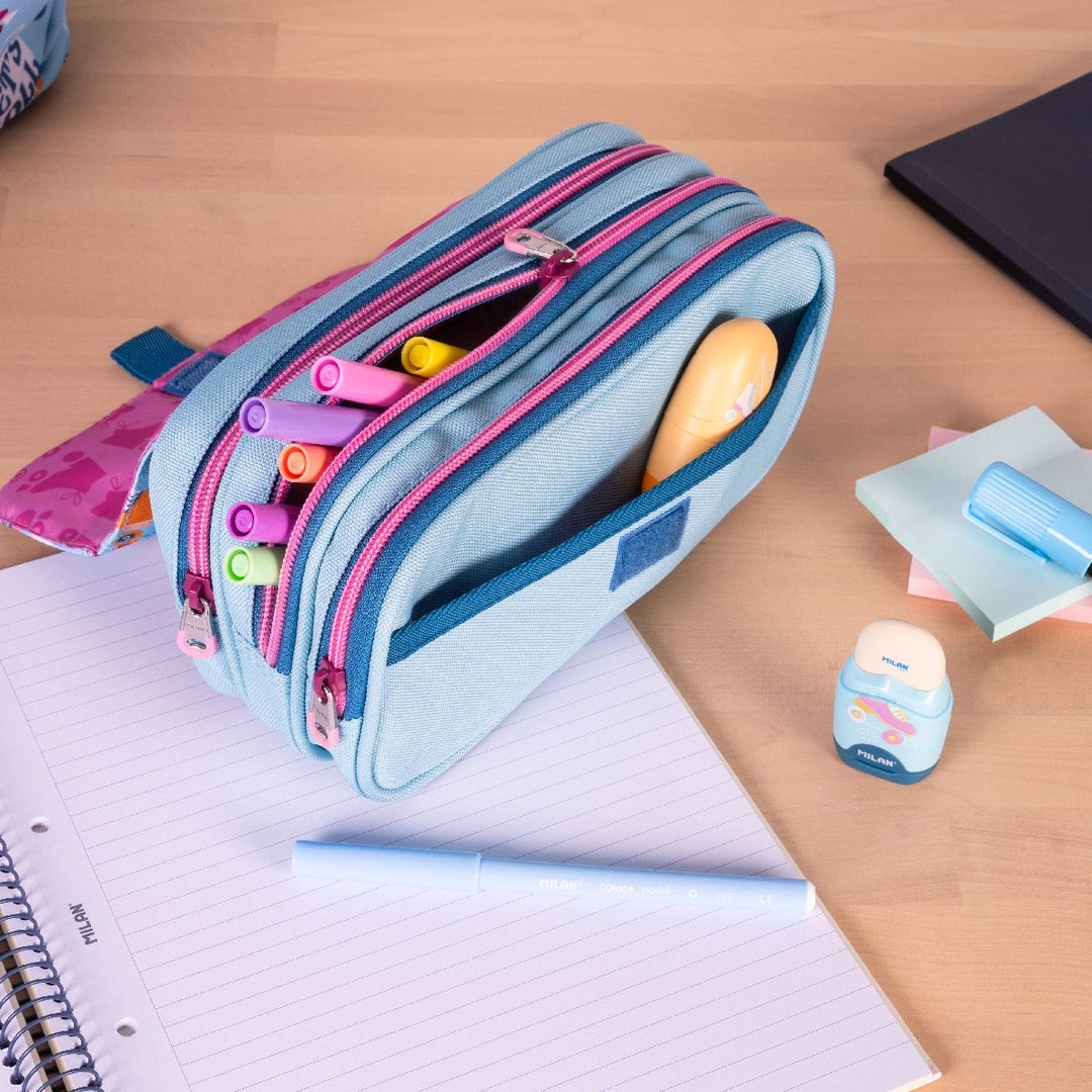 Estuche portatodo 4 cremalleras con solapa serie especial Roller 2