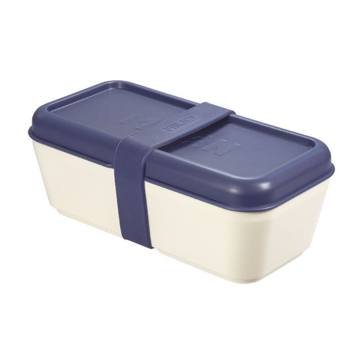 Recipiente para alimentos rectangular 0,75L, tapa azul marino