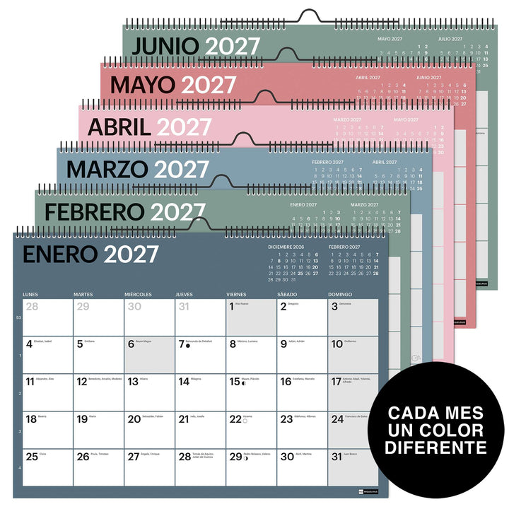 Calendario 18 Meses Pared A3 Para Escribir Chromat 2026-27