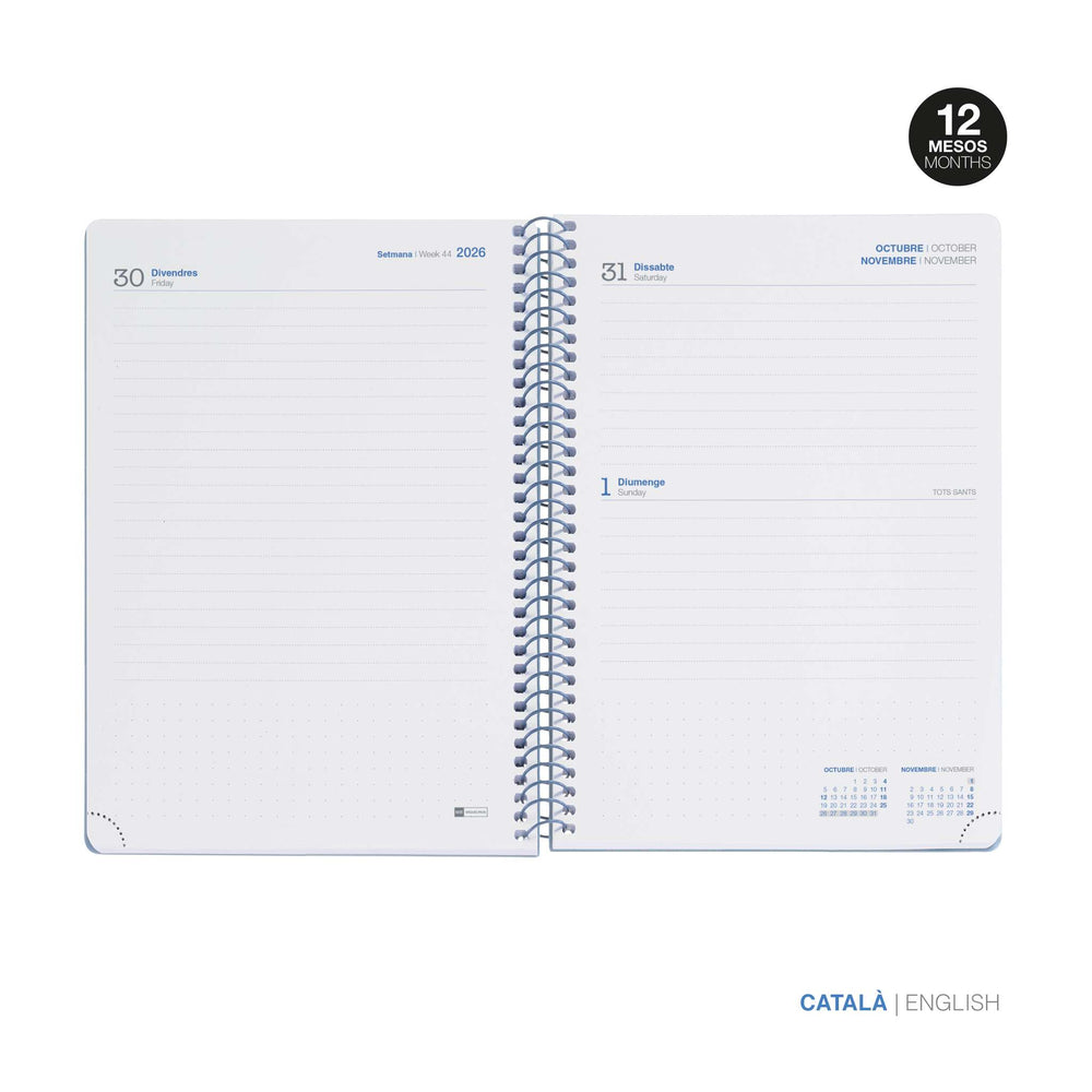 Agenda Escolar Plus Día Página Catalán College Azul 2026-27