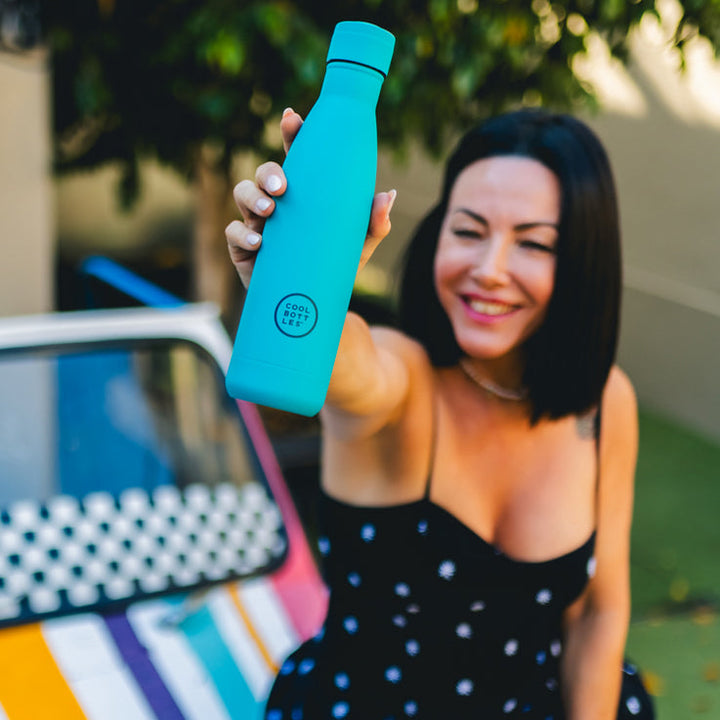 The bottles coolors - Botella de acero inoxidable 500 ml - Vivid Turquesa