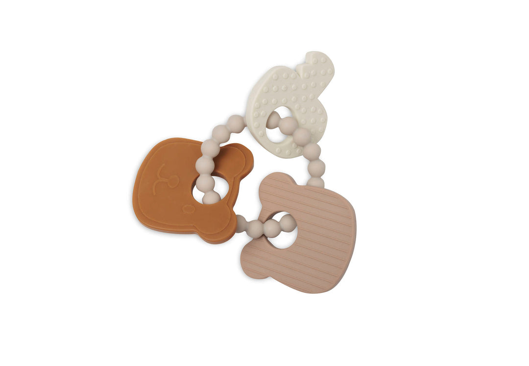 Llavero con anillo de silicona para la dentición Teddy Bear
