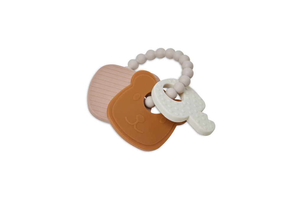 Llavero con anillo de silicona para la dentición Teddy Bear