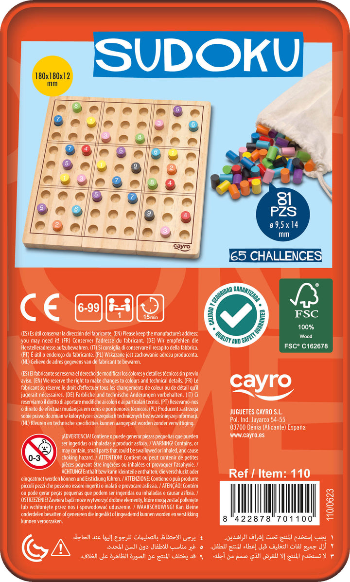 Juego de mesa Sudoku metal box