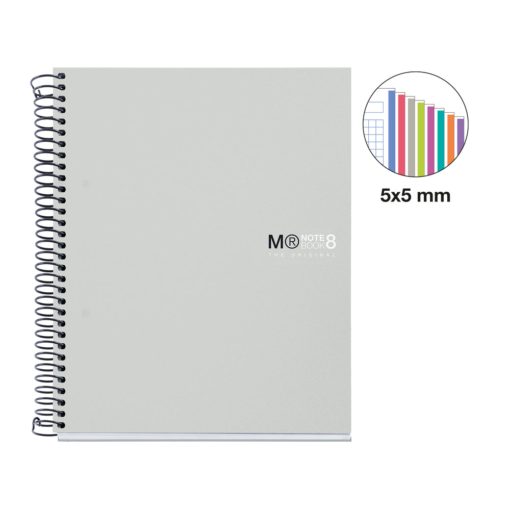 Cuaderno NB8 A5 200 CLA PP Gris