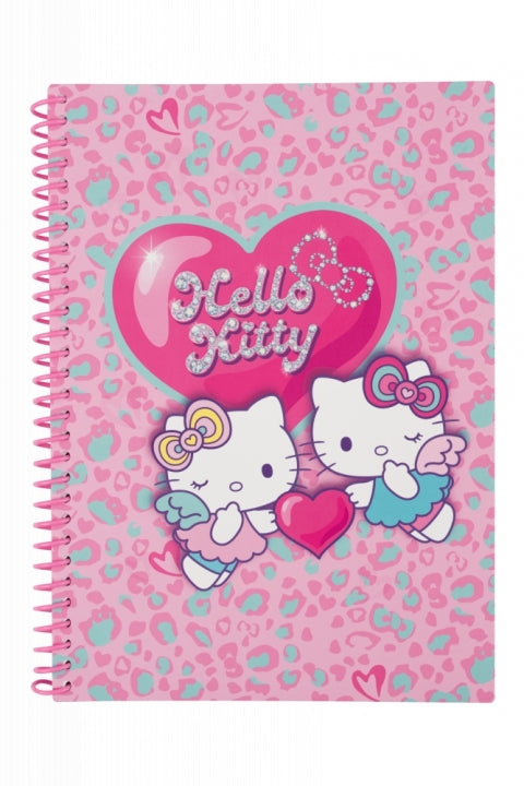 Cuaderno espiral B5 100 hojas cuadrícula Hello Kitty - Pink