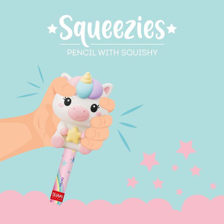 Lápiz con squishy - Squeezies - Unicorn - mina HB
