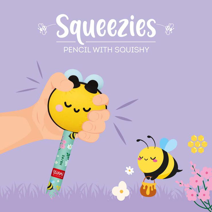 Lápiz con squishy - Squeezies - Bee - mina HB