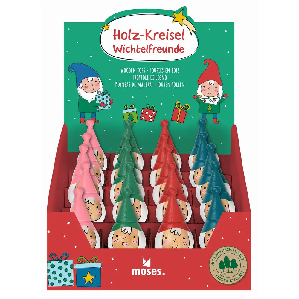 Navidad - Peonza Elfo de madera