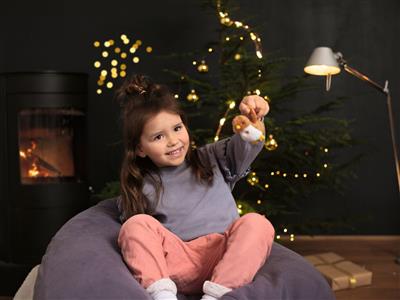 Navidad - Pájaro cantor de peluche