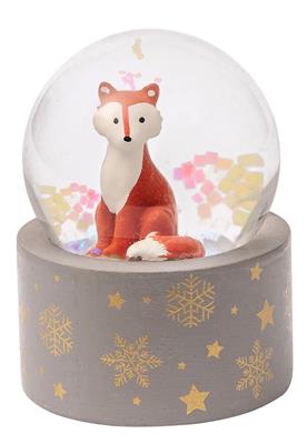 Navidad - Bola de nieve con brillantina dorada