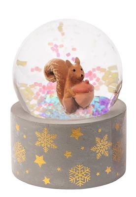 Navidad - Bola de nieve con brillantina dorada