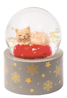 Navidad - Bola de nieve con brillantina dorada