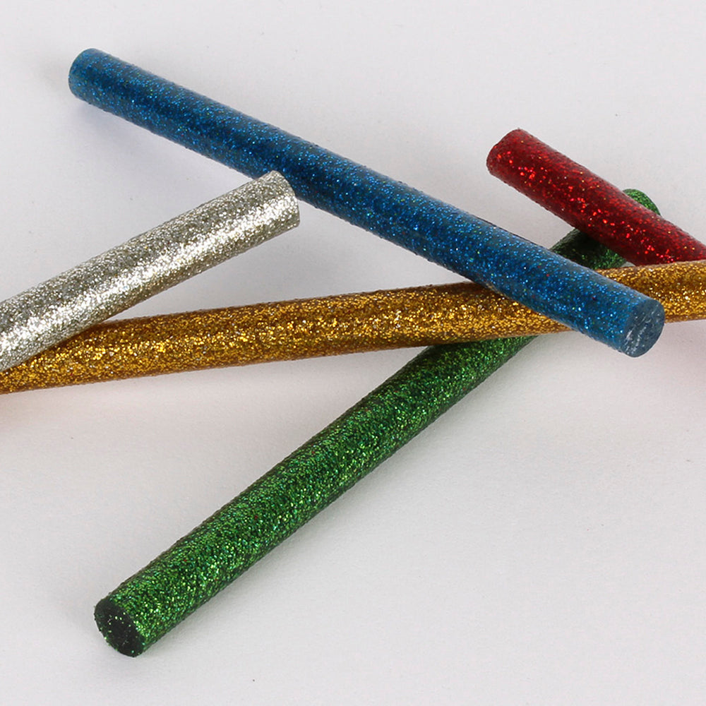 Recambio barras de cola termofusible purpurina Ø 7,5 mm x 10 cm 12 barras