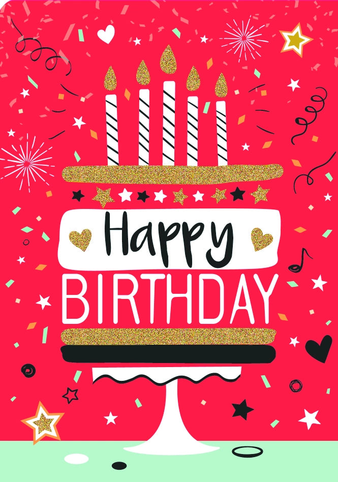 Tarjeta de felicitación Zig-Zag Pastel de cumpleaños