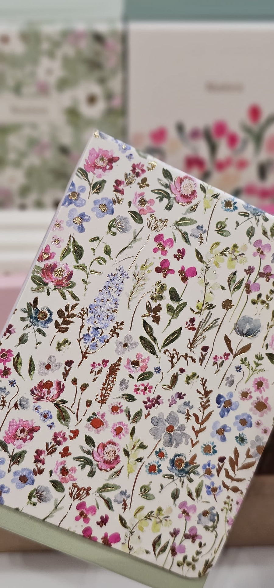 Bloc de notas magnético Dyment - Multifloral fondo crema