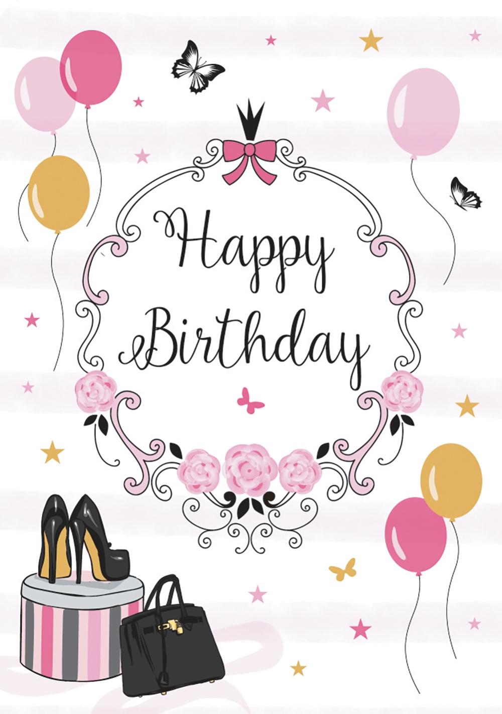 Tarjeta felicitación Zig-Zag Shopping girl