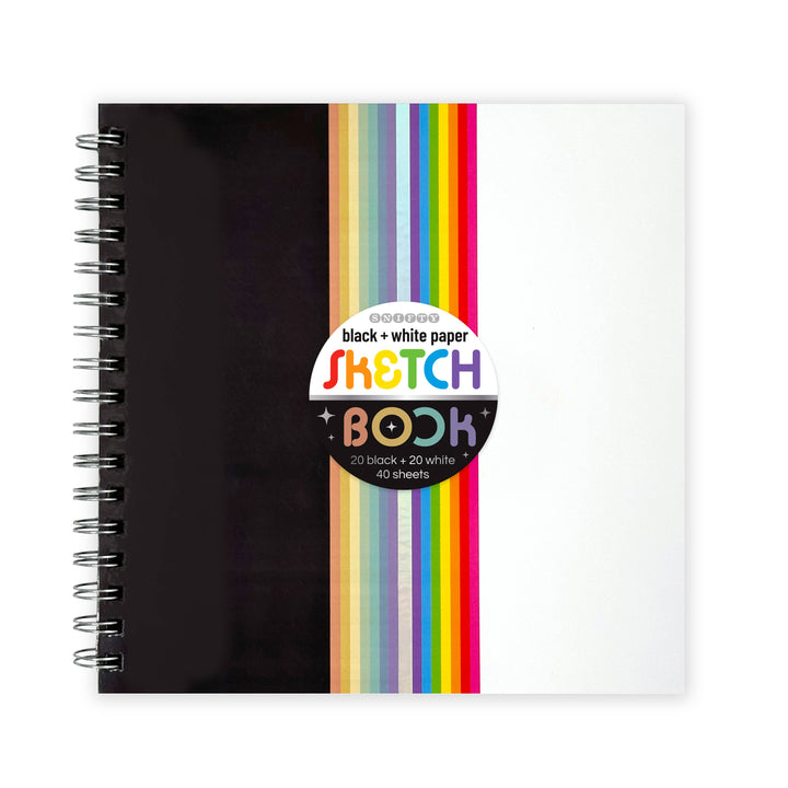 Cuaderno de bocetos papel blanco y papel negro