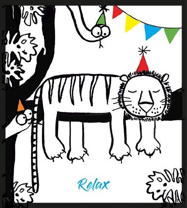 Tarjeta felicitación Tigre relajado