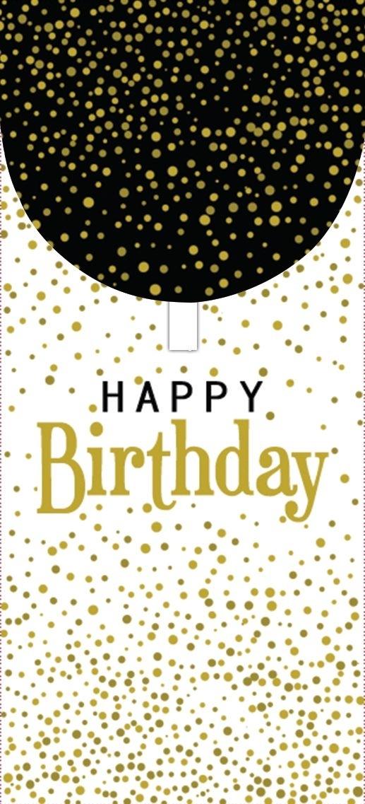 Sobre Money card Feliz cumpleaños - puntos dorados