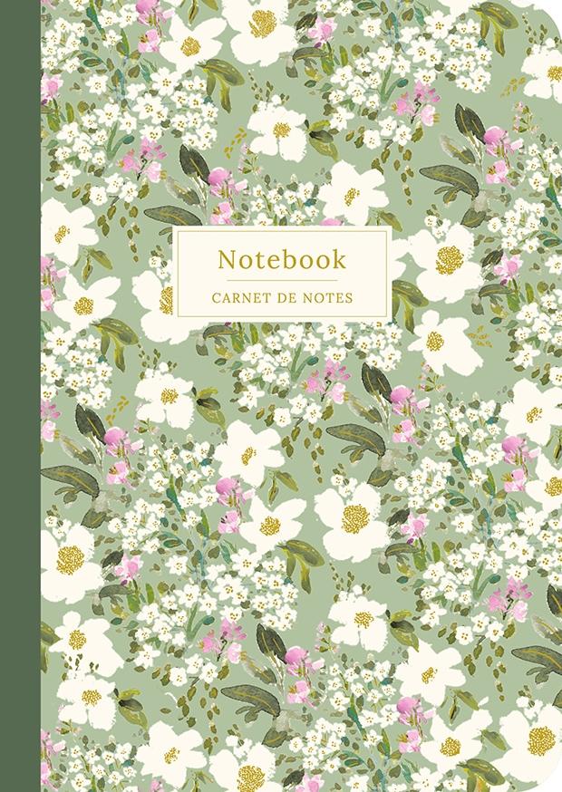 Cuaderno A6 S. Dyment floral verde