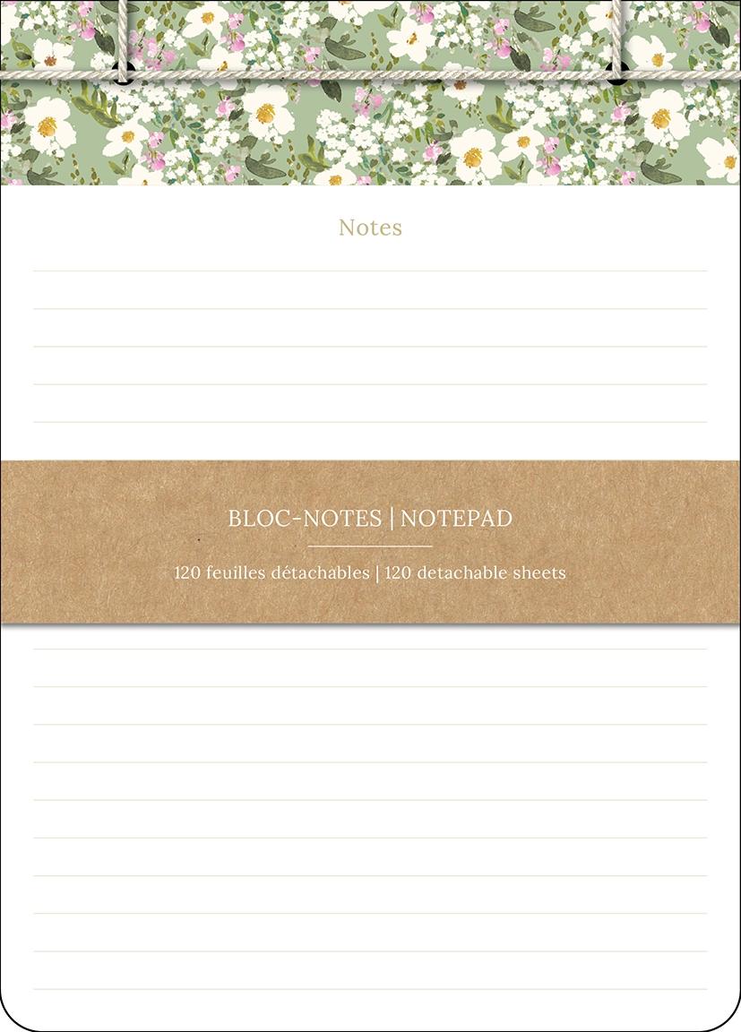 Bloc de notas encuadernación japonesa S. Dyment Floral verde