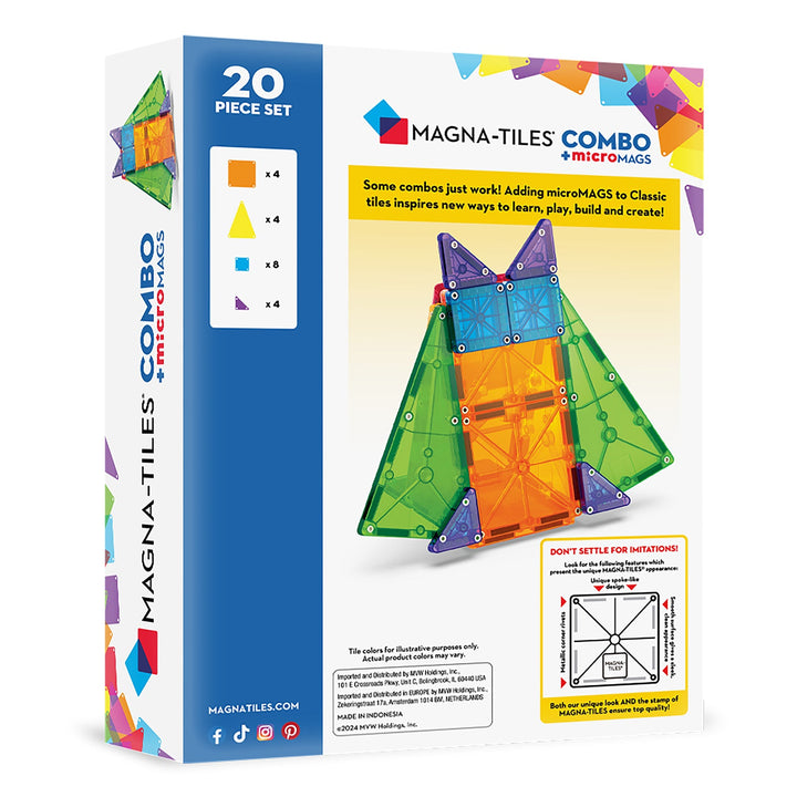 Magna-Tiles Combo 20 pieces set + Micromags