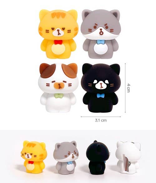 Sacapuntas de silicona 3D Cat Figure