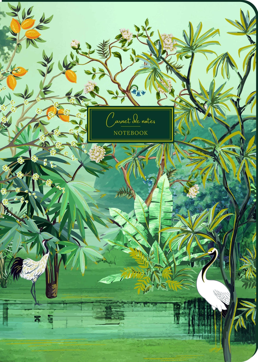 Cuadernos A5 Tacto suave Paisaje tropical con ave y limonero
