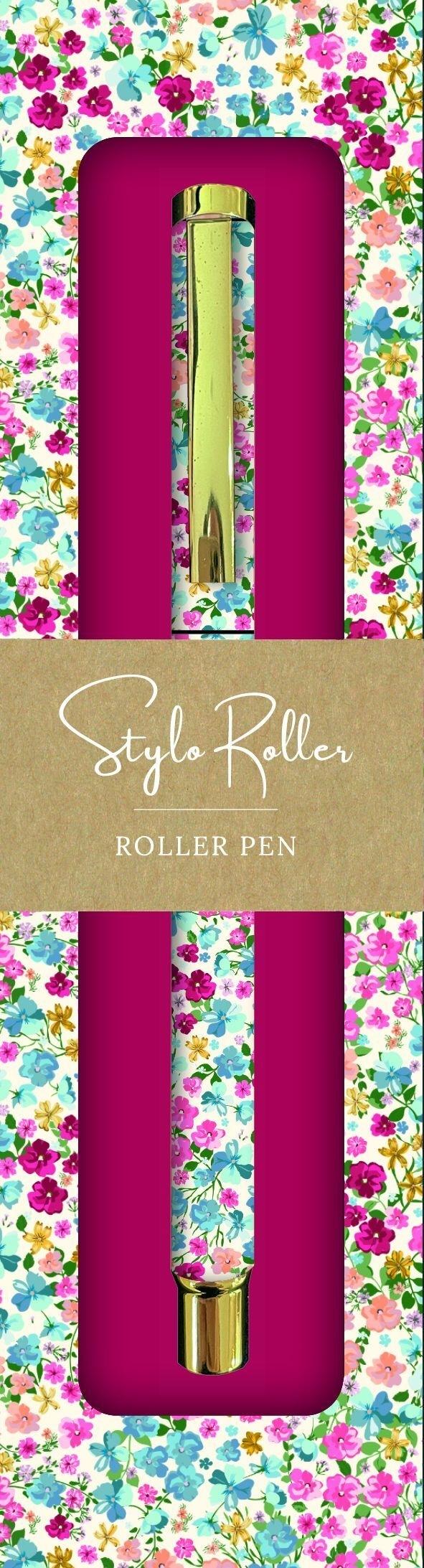 Estuche bolígrafo metálico roller diseño Floral Liberty