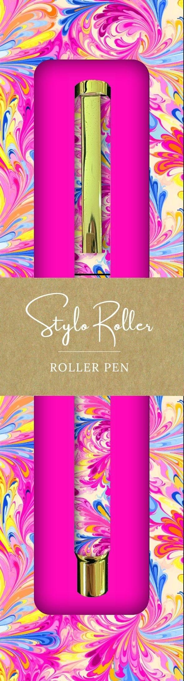 Estuche bolígrafo metálico roller diseño marmoleado