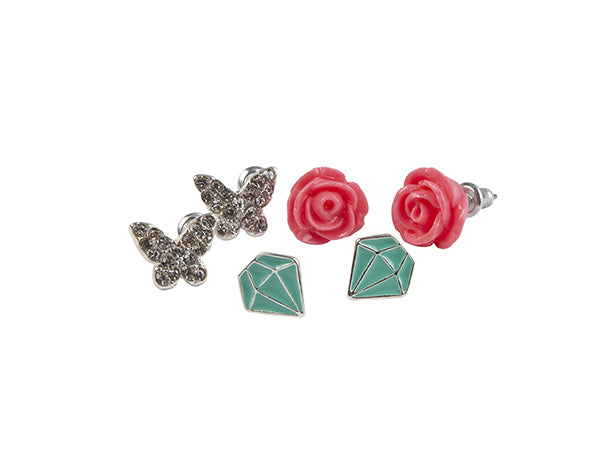 Pendientes Boutique Rose con tachuelas