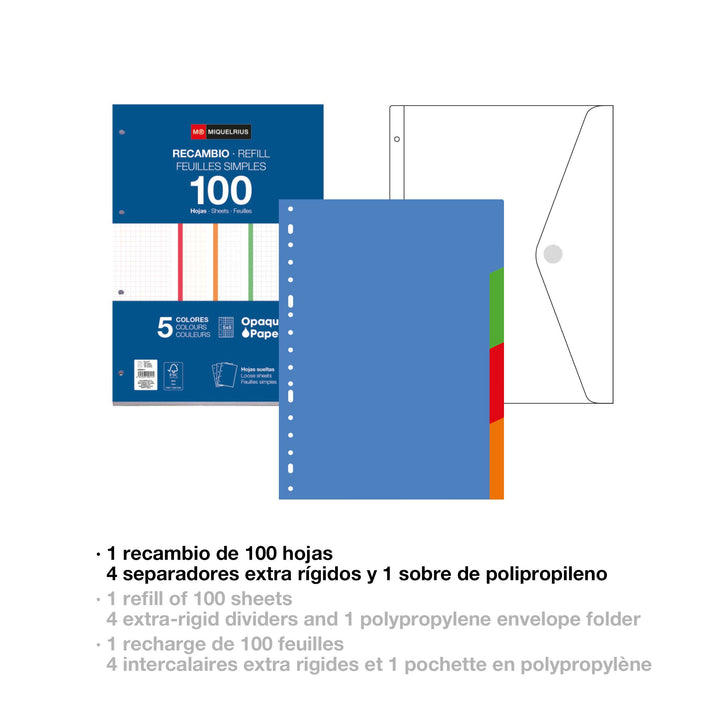 Carpebloc Con Recambio 4 Anillas Polyfoam Between The Lines Azul
